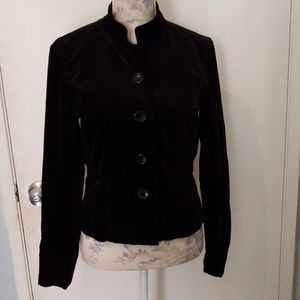 Calvin Klein  Velvet Jacket, Sz 6, Black w buttons